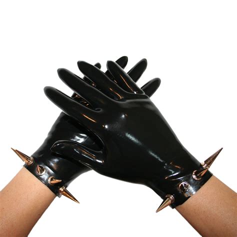 Rubberfashion Latex Handschuhe Kurz Sexy Rubber Gloves Spikes Kurze Latexhandschuhe Bis