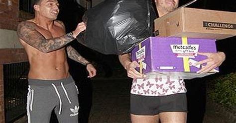 TOWIE S Mario Falcone And Charlie Sims Get Half Naked To Take Bins Out