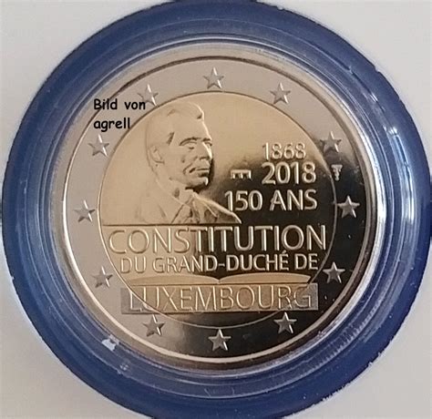 2 Euro Gedenkmünze Luxemburg 2018 150 Jahrestag Der Luxemburger