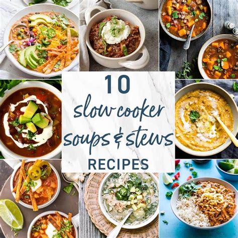 Great variety of diabetic recipes for the slow cooker and with products you actually find in the grocery stores. 10 Slow Cooker Soups and Stews | Soups and stews, Slow ...