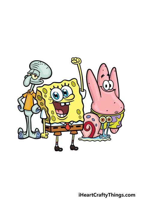 How To Draw Spongebob Characters A Step By Method Step Guide Khoafa