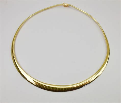 Solid 14k Yellow Gold Graduated Omega Chain 16 39 86mm 28 Grams