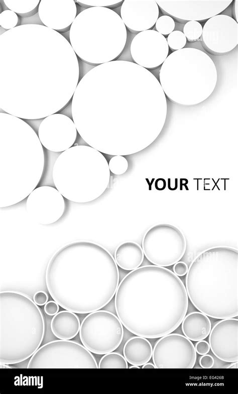 Abstract Digital White 3d Background With Relief Circles Pattern And Empty Place For Your Text