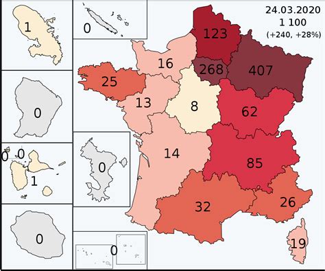 Covidtracker est un outil permettant de suivre l'évolution de l'épidémie à coronavirus en france et dans le monde. File:COVID-19 Outbreak dead in France 13 Regions & DomTom ...