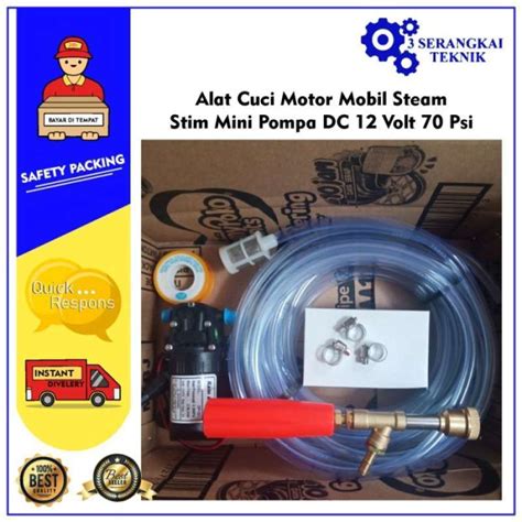 Jual Alat Cuci Motor Mobil Steam Stim Mini Pompa Dc 12 Volt 70 Psi Di
