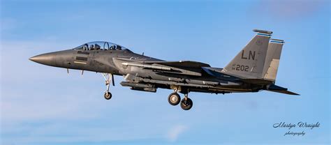 Usafe F15e Strike Eagle On Finals To Land At Raf