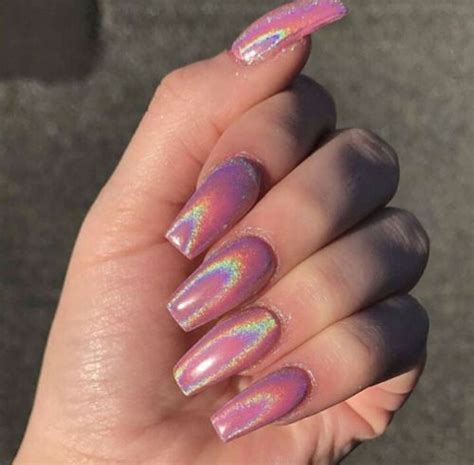 Luxury And Glamour Holographic Nails Pink Holographic Nails Cute Nails
