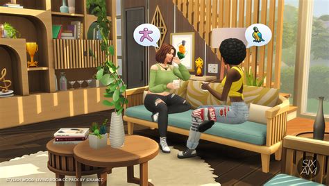 Stylish Wood Living Room Cc Pack For The Sims 4 Sixam Cc