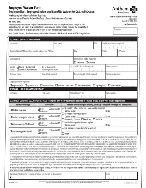 These forms should be used when you as the employer offer voluntary or contributory life insurance (no disability). Health Insurance Waiver Form Template | amulette