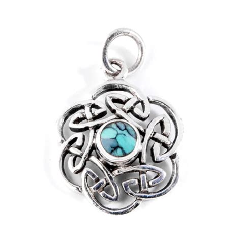 Celtic Knot Turquise Silver 925 Incl Chain 2500