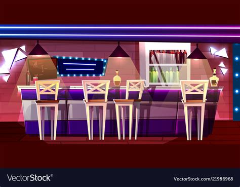 Bar Pub Counter Cartoon Interior Royalty Free Vector Image