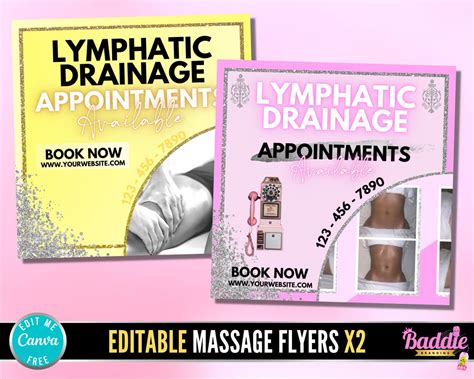 Manual Lymphatic Drainage Flyers Body Contouring Flyers Etsy