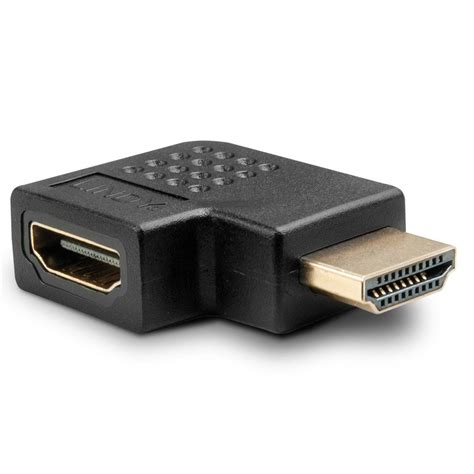 Hdmi 90 Degree Right Angled Adapter Black From Lindy Uk