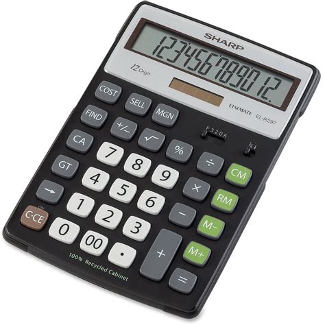 Sharp Calculators El R Bbk Digit Extra Large Desktop Calculator Black Each Quantity