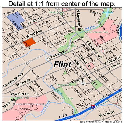 Flint Michigan Old Town Map Custom Print Genesee Vrogue Co