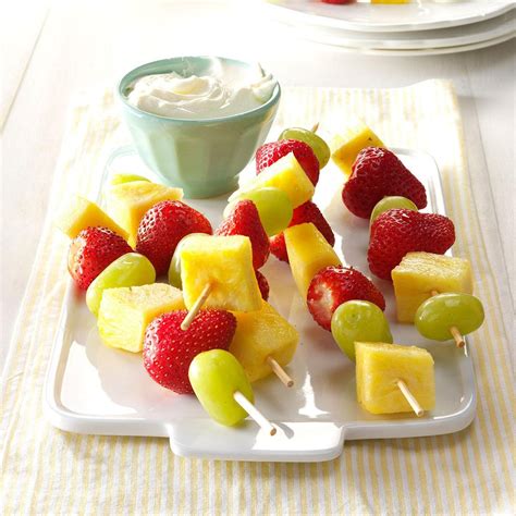 Fruit Kabobs With Cream Cheese Dip Recipe Taste Of Home