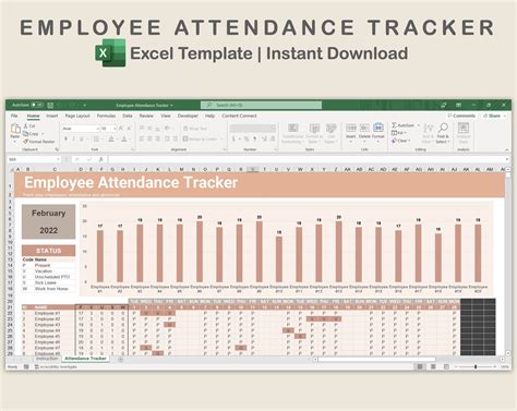 Excel Attendance Tracker Employee Attendance Template Attendace Chart