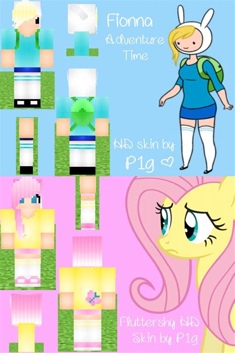 Fluttershy Girl Hd Skin And Fionna Adventure Time Hd Skin