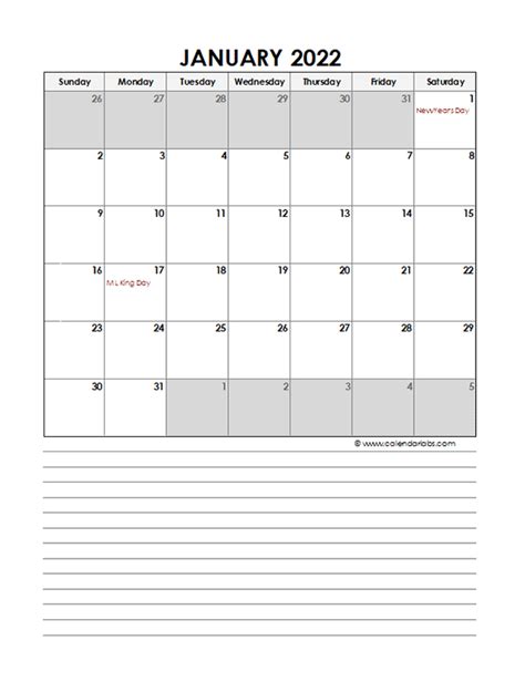 2022 monthly excel template calendar free printable