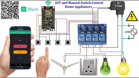 How To Make Iot And Manual Switch Control Home Appliances Using Blynk