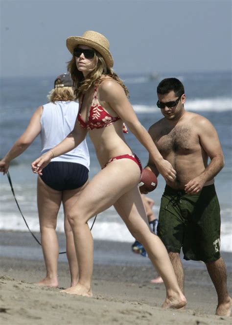 Pink Celebrity Jessica Biel Paparazzi Butt Bikini