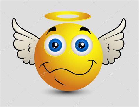 Happy Angel Emoji Smiley Smiley — Stock Vektor 98063120