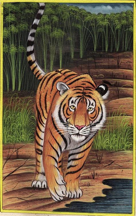 Royal Bengal Indian Tiger Handmade Art Grand Miniature Wild Cat Animal