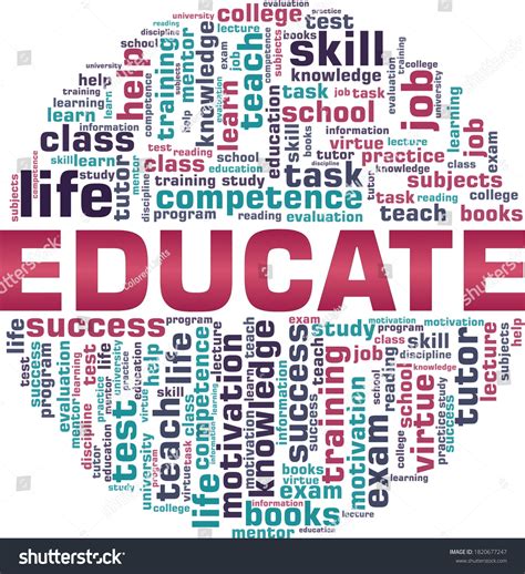 Educate Vector Illustration Word Cloud Isolated Stock Vector Royalty