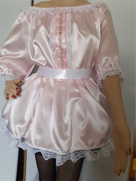 Satin Sissy Kleid Erwachsene Baby Maid Cosplay Etsy