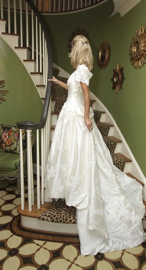 Priscilla Of Boston Silk Fit And Flare With Bow New Wedding Dress Size