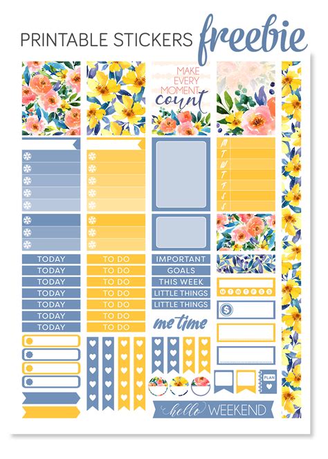 Free Printable Floral Planner Stickers Printable Planner Stickers