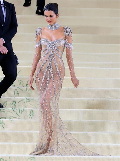 Kendall Jenner Flaunts Buttcheeks In Sheer Crystal Dress At Met Gala