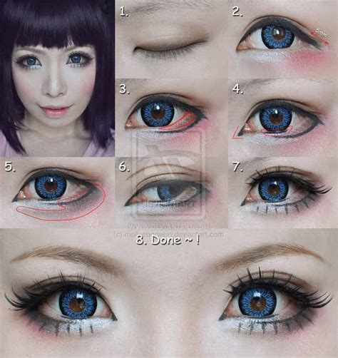 Kawaii Makeup Cosplay Makeup Tutorial Anime Eyes False Eyelashes Circle Lenses Cute