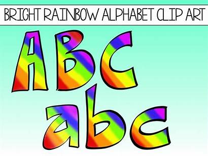 Clip Clipart Alphabet Letters Letter Rainbow Printable