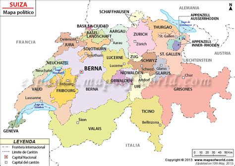 La suiza italiana (en italiano, svizzera italiana; Suiza mapa | Mapa de Suiza
