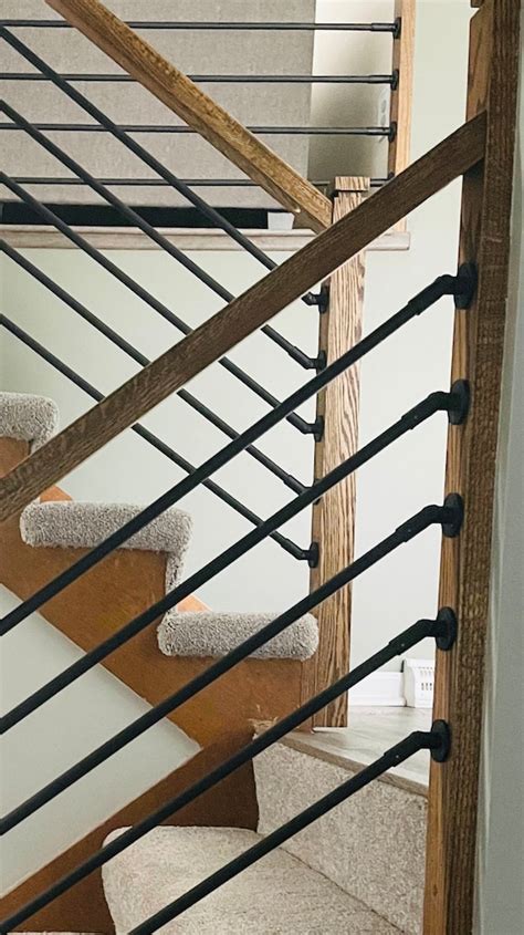 Wrought Iron Railing With Wood Handrail The Perfect Combination For A