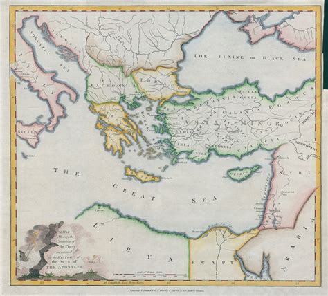 Old And Antique Prints And Maps Biblical Map Of Eastern Mediterranean