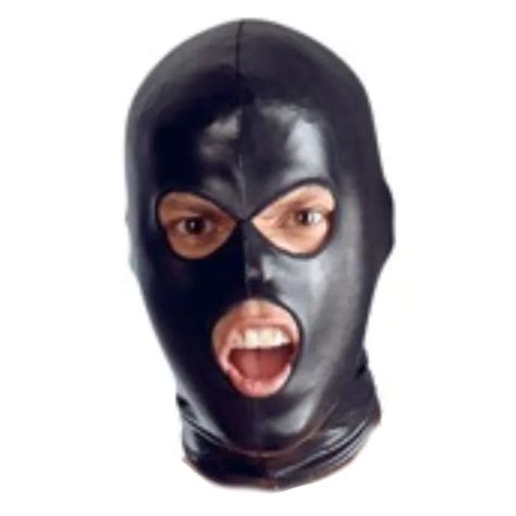 unisex adult black open eyes mouth hood mask zentai catsuit full face mask flexible headpiece