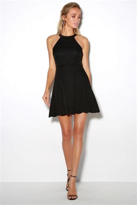 Lulus Mamacita Black Halter Skater Dress Size Skater Dress Dresses Black Dress
