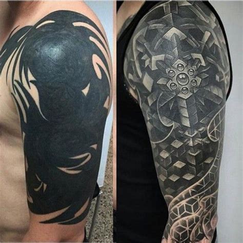 Black Tattoo Cover Up By Juan Salgado Stuning Cover Up Tattoo