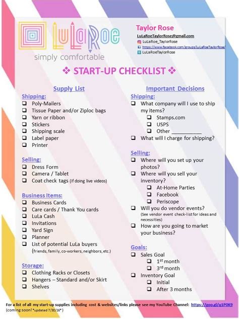 Lularoe Checklist Lularoe Startup How I Prepared For The Launch Of