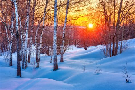 丰富多彩的冬季日落照片摄影图片id136227135 Veer图库