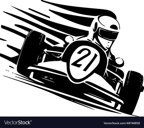 Racing Minimalist And Simple Silhouette Vector Image