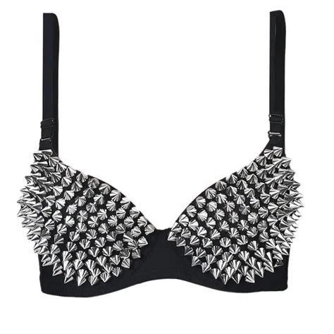 Best Seller New Fetish Sexy Bra Party Dance Show Rivet Metal Punk Bra Plot Role Playing Toys