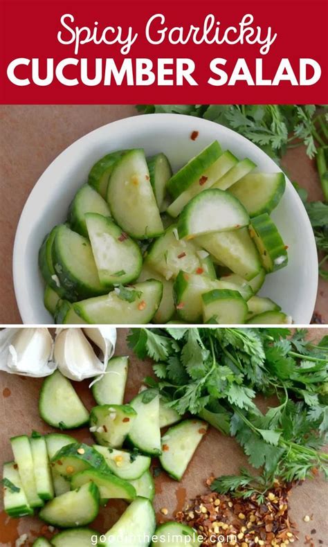 Spicy Garlicky Cucumber Salad With Vinegar Dressing In 2022 Easy Bbq