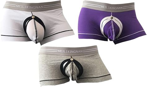 Iyunyi Mens Boxer Briefs Bulge Pouch Front Open Underwearpack Of 3 Ebay