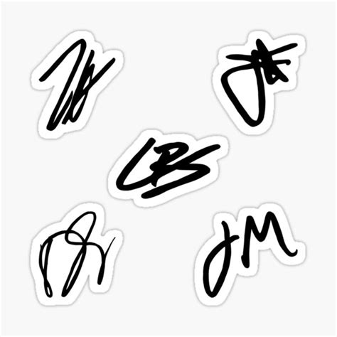 Band Members Signatures Sticker For Sale By Random Fandomz Redbubble