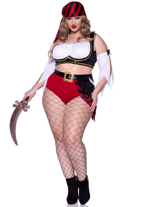 women s plus sexy wicked pirate wench costume