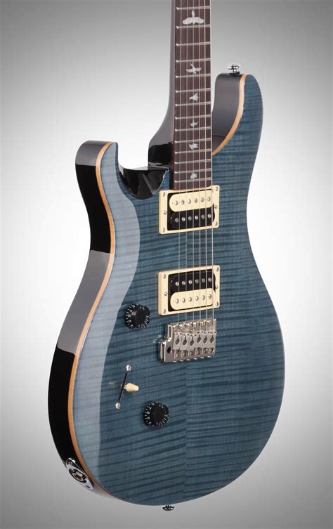 prs paul reed smith se custom 24 electric guitar left handed with gig bag whale blue