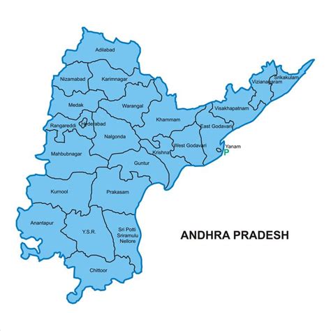 Andhra Pradesh Map Graphic Vector Stock Vector Royalty Free
